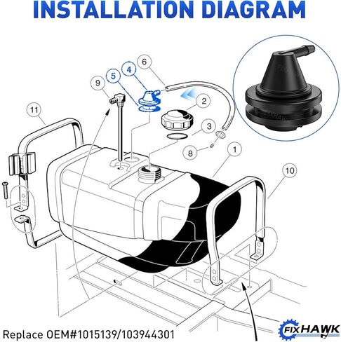 Gas Golf Cart Fuel Tank Vent Assembly and Insulator Grommet Repair Kit for Club Car DS(1992-2015) & Precedent(2004-2019) in Saudi Arabia