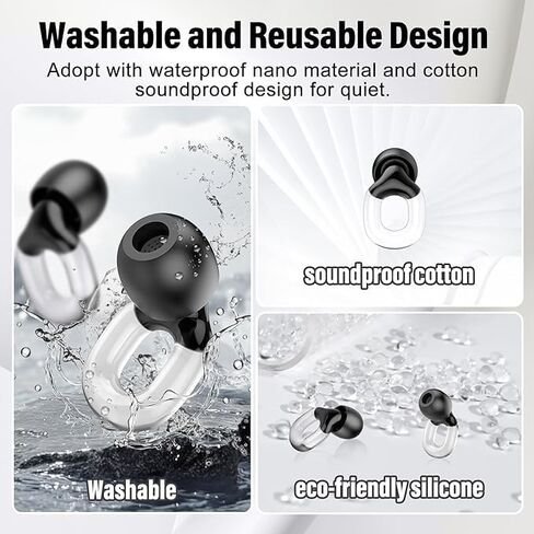 سدادات أذن للنوم، سدادات أذن للحماية من الضوضاء بقدرة 35 ديسيبل، سدادة أذن من السيليكون قابلة لإعادة الاستخدام، 7 أزواج من رؤوس الأذن بمقاس XS/S/M/L قابلة للاستبدال، سدادة أذن فردية/مزدوجة للنوم والدراسة والعمل والأحداث in Kuwait