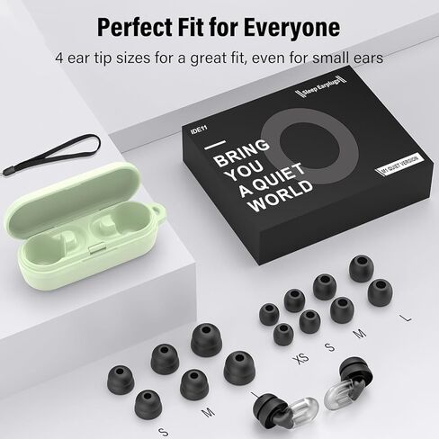 سدادات أذن للنوم، سدادات أذن للحماية من الضوضاء بقدرة 35 ديسيبل، سدادة أذن من السيليكون قابلة لإعادة الاستخدام، 7 أزواج من رؤوس الأذن بمقاس XS/S/M/L قابلة للاستبدال، سدادة أذن فردية/مزدوجة للنوم والدراسة والعمل والأحداث in Kuwait