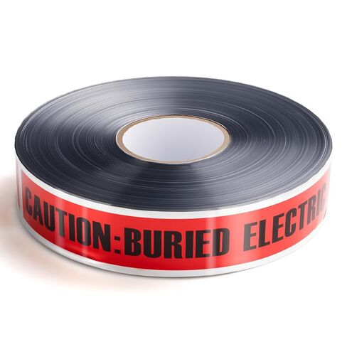 شريط تحذير للخط المدفون قابل للاكتشاف - 2 بوصة × 1000 قدم، شريط تحديد المرافق 5 مل - شريط أمان متين تحت الأرض لتحذير الخط (الماء) in Kuwait