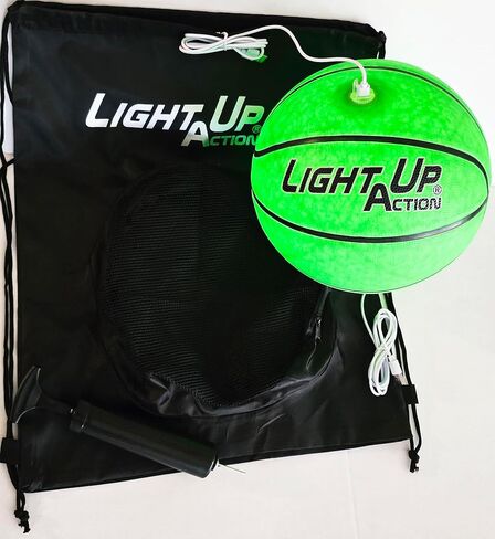 Christmas Green LED Basketball Powered by Rechargeable Batteries Built-in with USB-C Charging Size 7 Glow in The Dark Basket Ball Great Toy for Kids Teen Boy and Girl Limited Edition in Saudi Arabia
