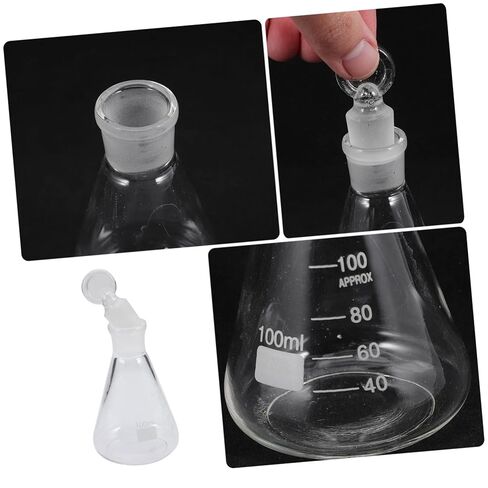Cabilock Erlenmeyer قارورة سدادة قارورة حجمية لتعليم الأبحاث المختبرية زجاج مقاوم للحرارة العالية in Saudi Arabia