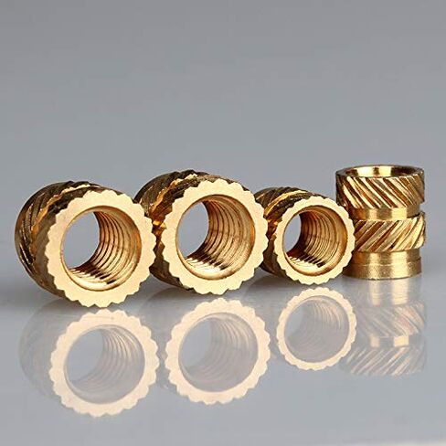 Qinlu-Washers 100Pcs Insert Knurled Nuts Brass Hot Melt Inset Nuts Heating Molding Copper Thread Inserts Nut M2 M2.5, for Factories Repair(M2x5x3.2 (100pcs)) in Saudi Arabia