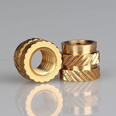 Qinlu-Washers 100Pcs Insert Knurled Nuts Brass Hot Melt Inset Nuts Heating Molding Copper Thread Inserts Nut M2 M2.5, for Factories Repair(M2x5x3.2 (100pcs)) in Saudi Arabia