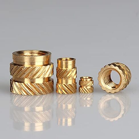 Qinlu-Washers 100Pcs Insert Knurled Nuts Brass Hot Melt Inset Nuts Heating Molding Copper Thread Inserts Nut M2 M2.5, for Factories Repair(M2x5x3.2 (100pcs)) in Saudi Arabia