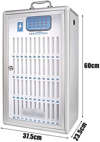 Cell Phone Charging Stations Phone Storage Cabinet Mobile Phone Charging 48 Slots Multi Compartment Cabinet Cell Organizer Transparent Locking Mobile Phone Storage Box (Silver48) in Saudi Arabia