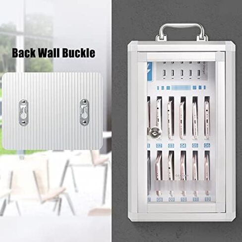 Cell Phone Charging Stations Phone Storage Cabinet Mobile Phone Charging 48 Slots Multi Compartment Cabinet Cell Organizer Transparent Locking Mobile Phone Storage Box (Silver48) in Saudi Arabia