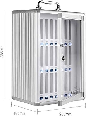 Cell Phone Charging Stations Phone Storage Cabinet 24 Cell Phone Lock Box Aluminum Alloy Cell Phone Box Metal Mobile Phone Storage Lockery Classroom Training Institution (26.5x19x38.5cm) in Saudi Arabia