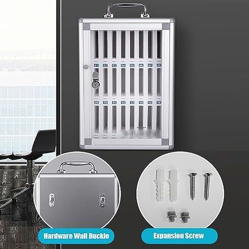 Cell Phone Charging Stations Phone Storage Cabinet 24 Cell Phone Lock Box Aluminum Alloy Cell Phone Box Metal Mobile Phone Storage Lockery Classroom Training Institution (26.5x19x38.5cm) in Saudi Arabia