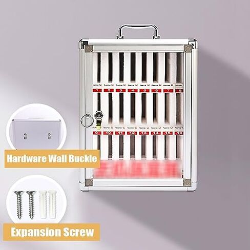 Cell Phone Charging Stations Phone Storage Cabinet Mobile Phone Storage Cabinet 24 Slots Aluminum Alloy Mobile Phone Safe with Lock Company Meeting Mobile Phone Storage Box (28x20x38) in Saudi Arabia