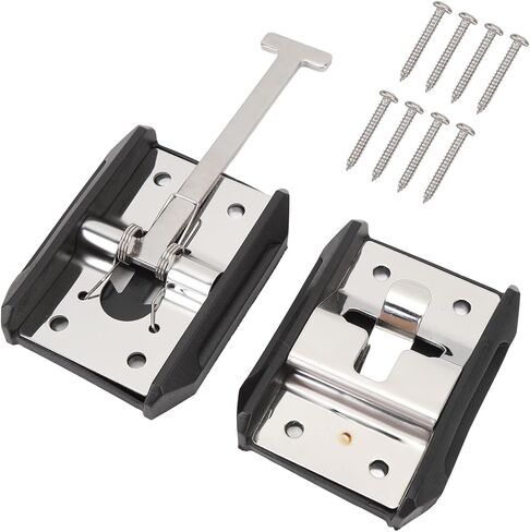 LiebeWH RV Trailer Door Holder Stainless Steel T Style Entry Door Latch Catch, Heavy Duty Exterior Hook Keeper for Campervan Motorhome Trailer Replacement Upgrade (4inch) in Saudi Arabia