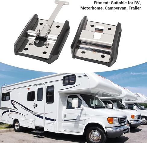 LiebeWH RV Trailer Door Holder Stainless Steel T Style Entry Door Latch Catch, Heavy Duty Exterior Hook Keeper for Campervan Motorhome Trailer Replacement Upgrade (4inch) in Saudi Arabia