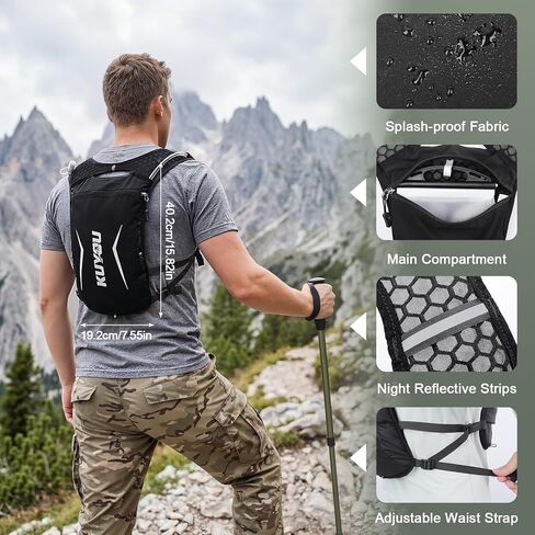 KUYOU Running Vest for Women Men, Lightweight Hydration Backpack with 2L Water Bladder, Adjustable Chest Straps Water Backpack for Trail Running Hiking Cycling Marathon in Kuwait