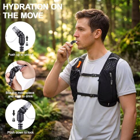 KUYOU Running Vest for Women Men, Lightweight Hydration Backpack with 2L Water Bladder, Adjustable Chest Straps Water Backpack for Trail Running Hiking Cycling Marathon in Kuwait