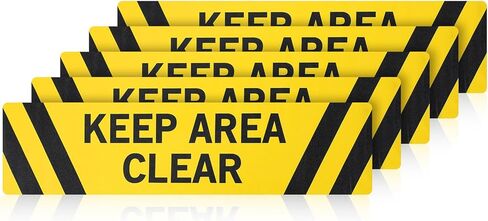 5 pack Keep Area Clear Anti Slip Adhesive Floor Sign 6 x 24 Keep Area Clear Non Slip Floor Marker Vinyl Decal Protect Your Business Work Place Customers Black on Yellow in Kuwait