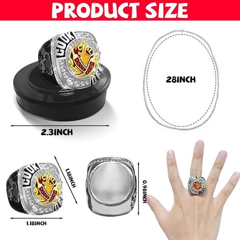 Chili Cook Off Championship Ring, Chili Cook Off Trophy Prize Award Medal, Chili Ring with Neck Chain and Acrylic Display Stand, Chili Cook Off Decorations Party Supplies Gifts in Kuwait