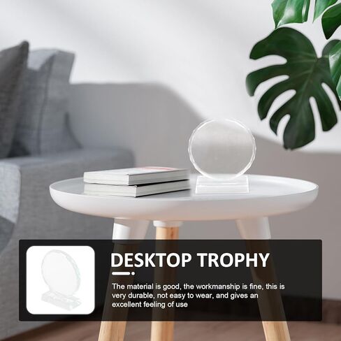 CLISPEED Blank Crystal Trophy: Glass Trophy Award for Recognition, Crystal Prize Desktop Decor, Mini Award for Kids Adults, Soccer Golf School Office Display in Saudi Arabia