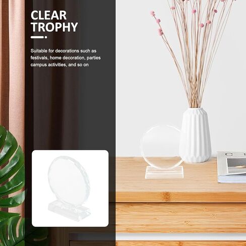 CLISPEED Blank Crystal Trophy: Glass Trophy Award for Recognition, Crystal Prize Desktop Decor, Mini Award for Kids Adults, Soccer Golf School Office Display in Saudi Arabia