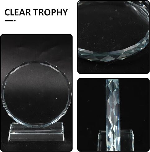 CLISPEED Blank Crystal Trophy: Glass Trophy Award for Recognition, Crystal Prize Desktop Decor, Mini Award for Kids Adults, Soccer Golf School Office Display in Saudi Arabia