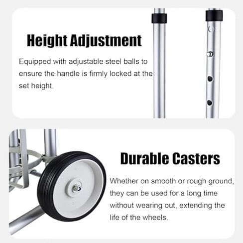 Oxygen Tank Holder Cart with 2 Wheels, Adjustable Height Aluminum Alloy Oxygen Cylinder Rack for Home & Laboratory, Rolling Dolly for Easy Transport (5.75") in Saudi Arabia