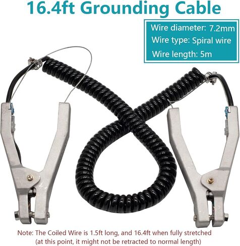 مشبك كابل أرضي، مشبك كابل أرضي مضاد للكهرباء الساكنة مع 3 مسامير فولاذية من سبائك الصلب، سلك بطول 16.4 قدم لمحطات الوقود وخزانات مستودعات النفط والمصانع الكيميائية in Kuwait