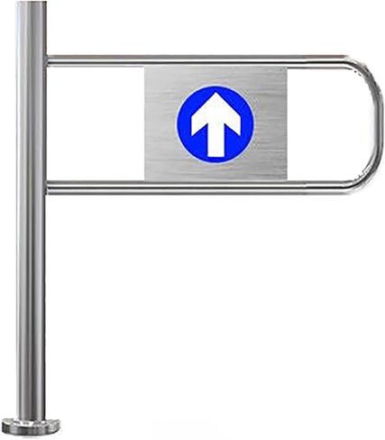 بوابة أمان من الفولاذ المقاوم للصدأ - باب متأرجح للمشاة مقاس 60 × 97 سم لمحلات السوبر ماركت والمكتبات والممرات - حاجز مدخل متين للمتاجر والمناطق ذات المناظر الخلابة (يسار) in Kuwait