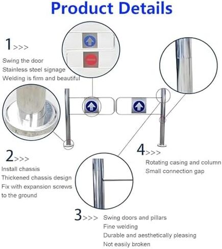 Automatic Closing Safety Swing Gate - Heavy-Duty 1-Way Door for Supermarkets, Libraries, and Commercial Entrances - Secure Access Control for Parks and Public Spaces in Saudi Arabia
