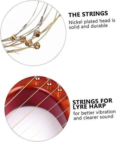 HANABASS 19Pcs Lyre Steel Strings for Simple Lyre Durable and Replacement Accessories Sound with Rich Resonance Compatible with Lyre Harp in Saudi Arabia