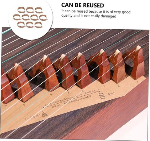 مجموعة ورق تحديد المواقع برمز Guzheng مكونة من 10 قطع من Vaguelly ملحقات عرض رمز Zheng بني فاتح لإعداد أداة دقيقة in Saudi Arabia