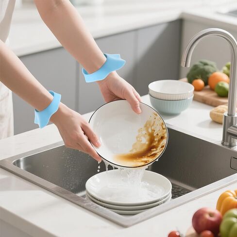 3 Pairs Water Absorbent Silicone Wrist Wraps Elastic Retractable Face Washing Wristbands Comfortable Skincare Bands Liquid Arm Strap Silicone Wrist Bands for Washing Face Water Guards Prevent (Small) in Saudi Arabia