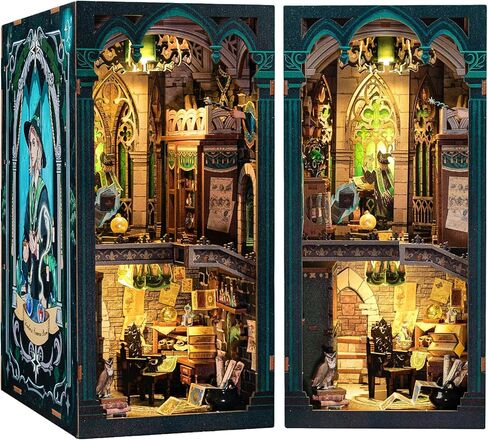 CUTEBEE Book Nook Kit - DIY Miniature House Dollhouse Kit for Adults, Booknook Library Bookstore Tiny House Bookshelf Decor 3D Wooden Puzzle, Gifts for Family and Friends (Gallery Bookstore) in Kuwait