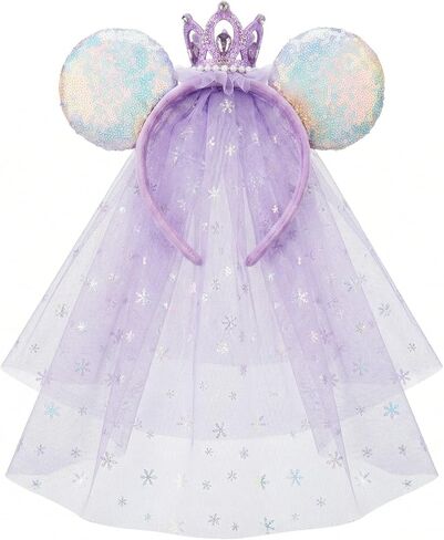 Mouse Ear Headband with Veil Costume Headwear for Children Baby Girls in Saudi Arabia