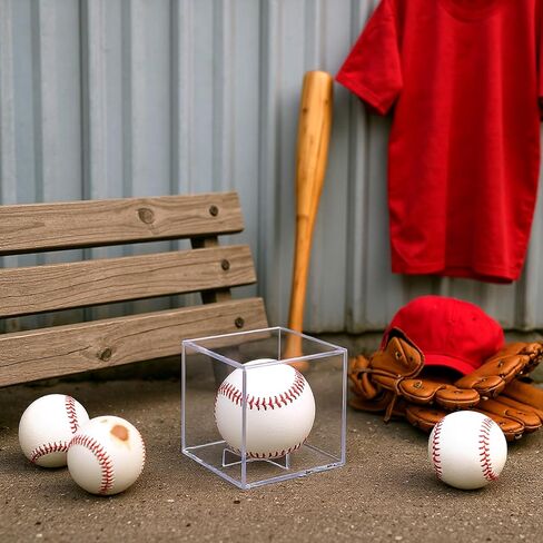 16 Pack UV Protected Acrylic Boxes for Display,Clear Display Case Baseball Cube Memorabilia Showcase Autograph Ball Protector in Saudi Arabia