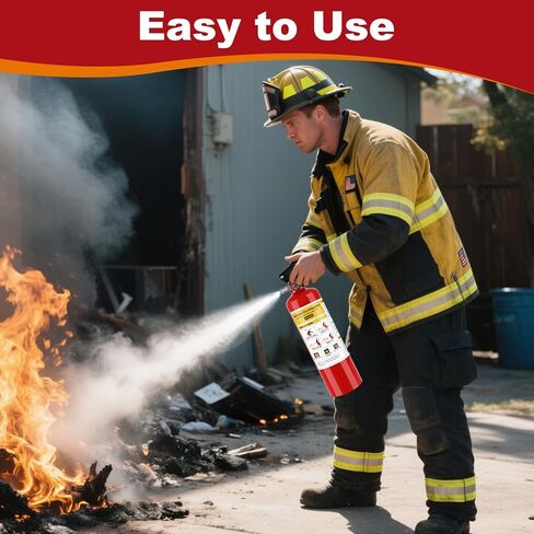 2 حزمة ABC طفاية حريق كيميائية جافة، 2.5 رطل 1-A:10-B:C طفاية حريق للمنزل والمكتب والقارب والشاحنة، مقبض سريع التحرير، مثالي لحريق الكهرباء والشحوم in Kuwait