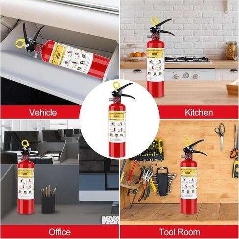 2 حزمة ABC طفاية حريق كيميائية جافة، 2.5 رطل 1-A:10-B:C طفاية حريق للمنزل والمكتب والقارب والشاحنة، مقبض سريع التحرير، مثالي لحريق الكهرباء والشحوم in Kuwait