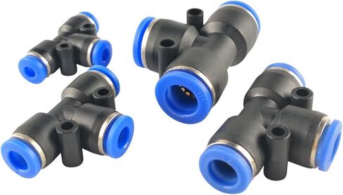 هوائي ثلاثي الاتجاه موصل البلاستيك على شكل حرف T التوصيل السريع أنابيب الهواء المقابس PE4/5/6/8/10/12/14/16 1 قطعة (PE16) in Kuwait