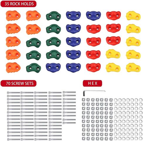 Yaegoo Climbing Holds for Kids and Adults, Rock Climbing Holds - Mounting Hardware Included - Climbing Rocks for DIY Rock Climbing Wall (25 PCS) in Kuwait