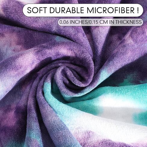 Peryiter 6 Pcs Yoga Towels with Grip Dots 72 x 25 Inch Non Slip Hot Yoga Mat Towel Microfiber Soft Sweat Absorbent Blanket for Gym Pilates Workout Fitness, 6 Tie Dye Colors in Saudi Arabia