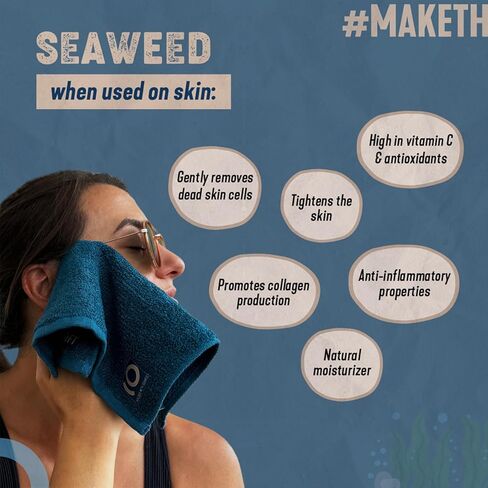 مناشف الأعشاب البحرية FACESOFT Mini PRO - منشفة تمرين قطنية ناعمة وماصة - بدون ألياف دقيقة صناعية أو بلاستيك - مناشف الصالة الرياضية للعرق - 3 قطع in Kuwait