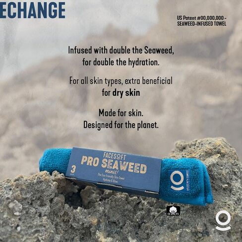 مناشف الأعشاب البحرية FACESOFT Mini PRO - منشفة تمرين قطنية ناعمة وماصة - بدون ألياف دقيقة صناعية أو بلاستيك - مناشف الصالة الرياضية للعرق - 3 قطع in Kuwait