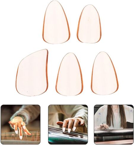 5 قطع من SUPVOX كبيرة لأصابع الأصابع Guzheng أغطية أظافر واقية لممارسة Guzheng للأظافر الصينية للمبتدئين والمحترفين in Kuwait