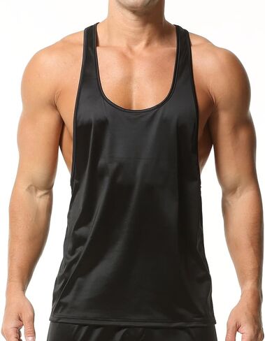 الرجال الساتان تانك القمم عادية فضفاض تجريب في الهواء الطلق الصالة الرياضية أكمام تي شيرت قمصان داخلية قمصان تنفس in Kuwait