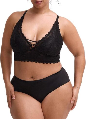 Torrid Women's Plus Size Bra - Lightly Lined Simply Lace XO Front Bralette in Kuwait