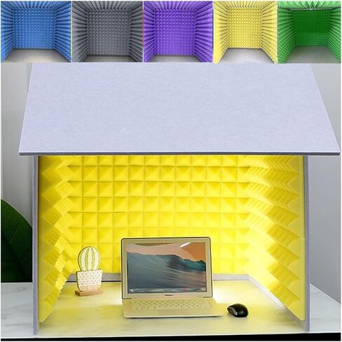 Recording Booth Portable Soundproof Box Booth Recording Microphone Isolation Shield, Vocal Booth Soundproof Desktop Soundproof Cover, Decreasing Noise, For Studio Podcasts Sin,Green-80x80x80cm in Kuwait