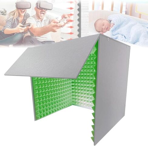 Portable Soundproof Enclosure for Home Use, Soundproof Room, Desktop Soundproof Enclosure, Foldable and Removable, Suitable for Microphone Recording Equipment Podcasting, Sing,Green in Kuwait