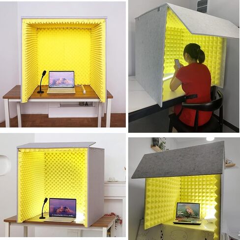 Desktop Soundproof Cover,Microphone Isolation Booth Cube,Portable Vocal Booth,isolation Booth For Music Studio Bedroom Home, Decreasing Noise,for Recording Studio, Podcasts, S,Green-80*80*80cm in Saudi Arabia