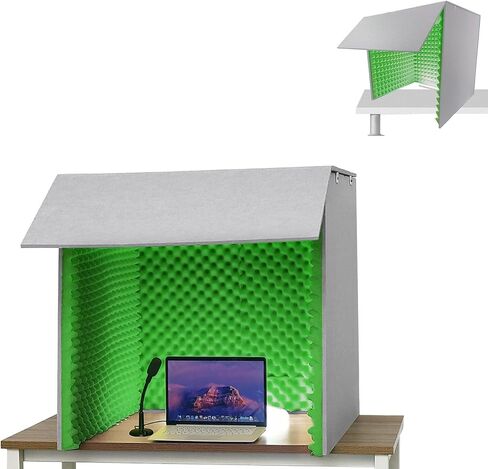 Desktop Soundproof Cover, Self Made Sound Booth Box, Portable Recording Booth, Microphone Isolation Booth Box,Red-80 * 80 * 80cm in Saudi Arabia