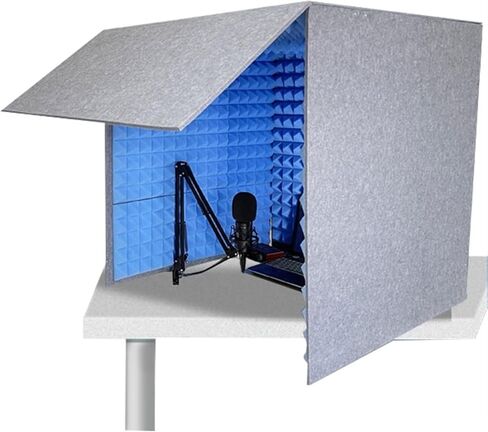 Desktop Soundproof Cover,Microphone Isolation Booth Cube,Portable Vocal Booth,isolation Booth For Music Studio Bedroom Home, Decreasing Noise,for Recording Studio, Podcasts, S,Green-80*80*80cm in Saudi Arabia