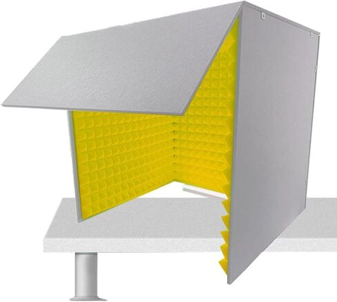 Desktop Soundproof Cover,Microphone Isolation Booth Cube,Portable Vocal Booth,isolation Booth For Music Studio Bedroom Home, Decreasing Noise,for Recording Studio, Podcasts, S,Green-80*80*80cm in Saudi Arabia