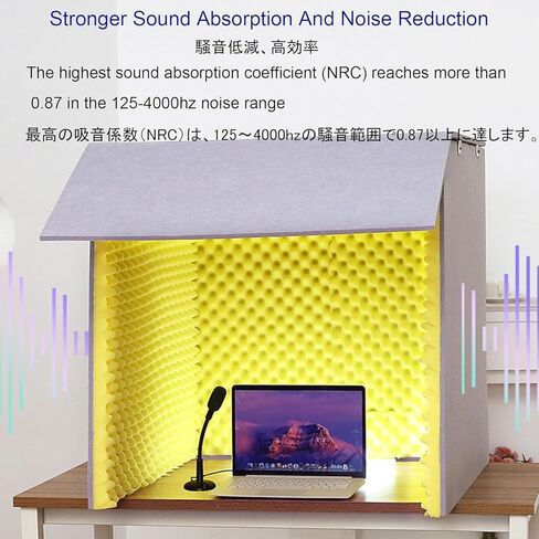 Desktop Sound Enclosures, Portable Vocal Studio Sound Enclosures, High Density Acoustic Foam for Vocal Filtering, Microphone Sound Enclosures, Audio Soundproofing Platforms,Yellow in Kuwait